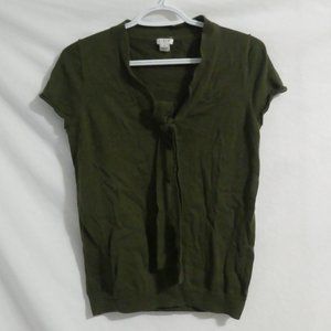 J. CREW | small | Casual Olive Green Tie-Front T-Shirt | NWOT